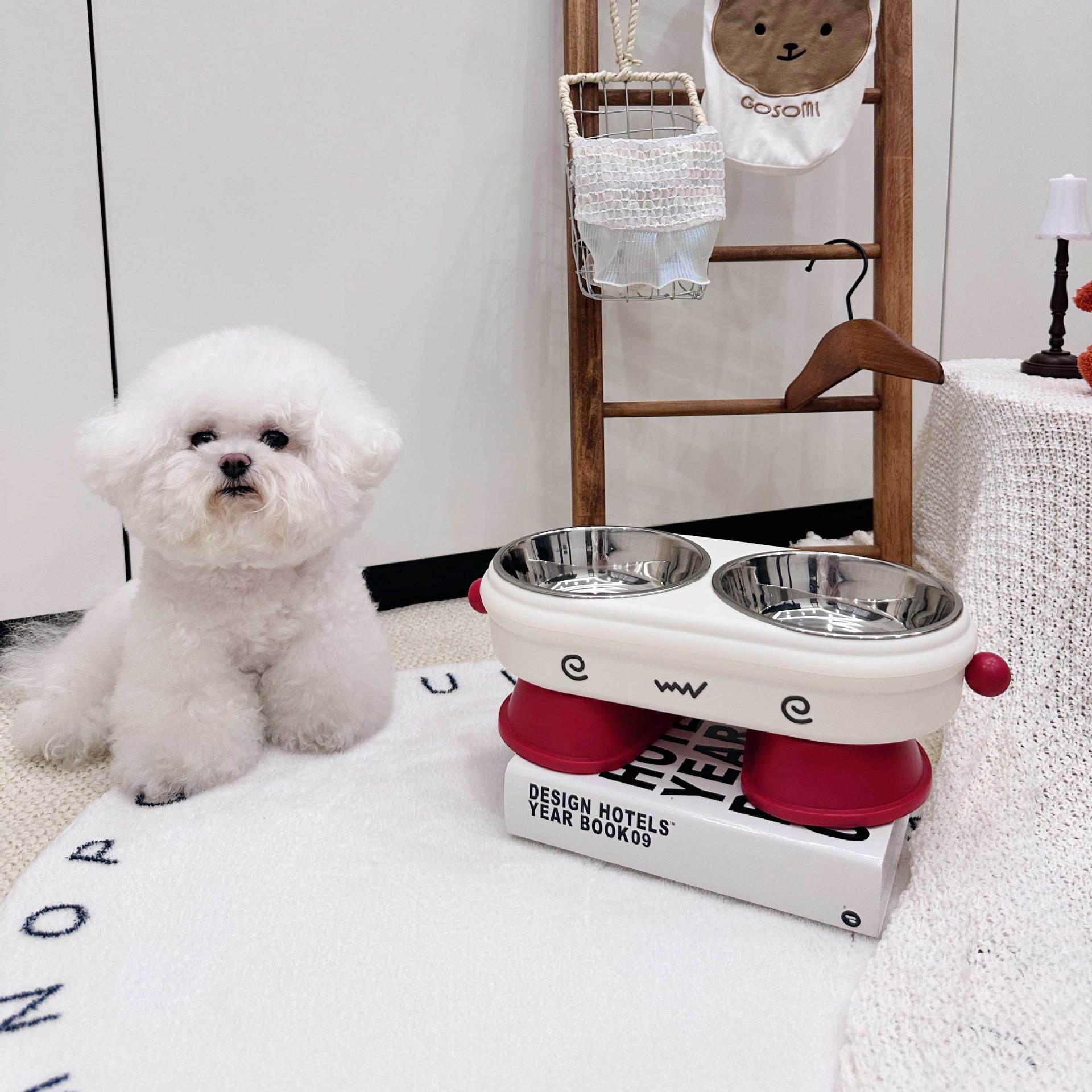 Tazón para mascotas de pies altos de acero inoxidable anti-derroque protector para mascotas alimentación de agua potable 2 en 1 para gatos tazón de arroz para perros y perros