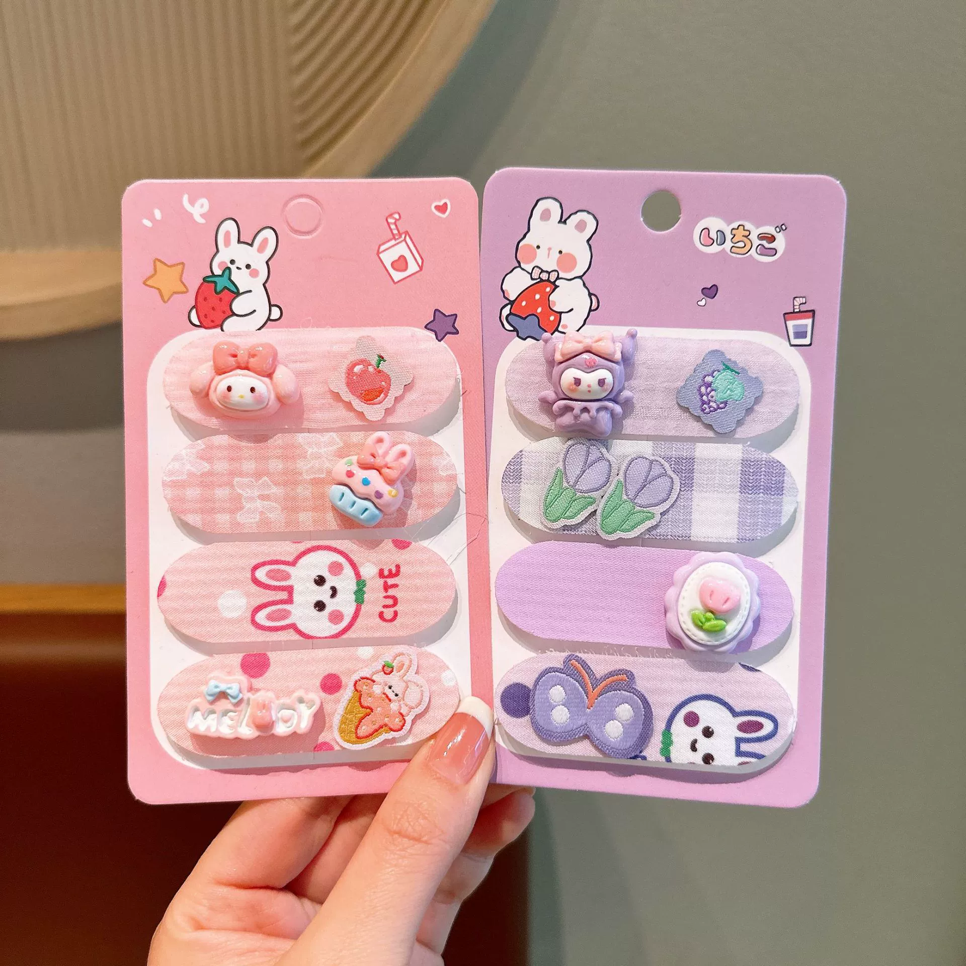 Sanrio, детские мультяшные челки на липучке, аксессуар для волос