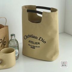 手提饭盒袋子便当学生化妆包包帆布上班族水桶饭袋大容量简约布包