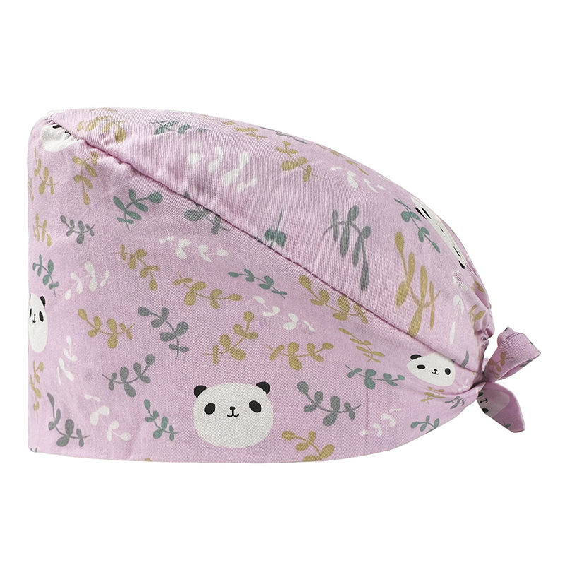 Nuevo lindo pequeño Panda de dibujos animados lindo patrón niña enfermera sombrero quirúrgico tapa de trabajo sombrero Tapa Protectora