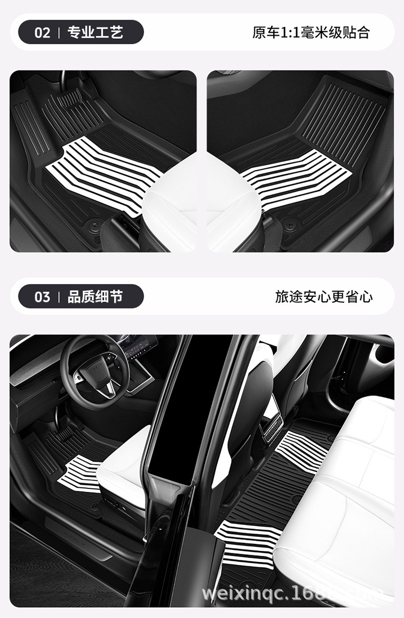 Suitable for the New Version of Tesla Model Y/Yl/3, Special Colorful Tpe Car Floor Mats and Trunk Mats