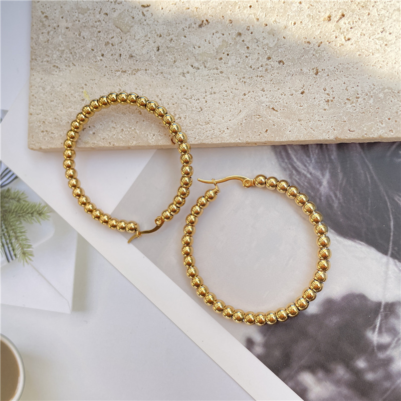 Circle Pattern Women'S Gender Simple Style Circle Titanium Steel Hoop Earrings 1 Pair