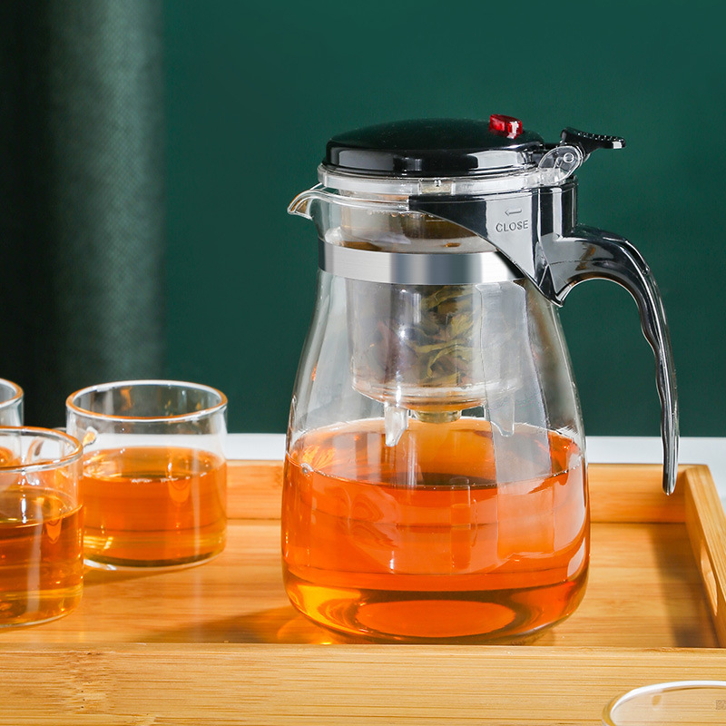 Piaoyi cup glass teapot one-button filter teapot flower teapot tea gift Cup with color box can be printed logo