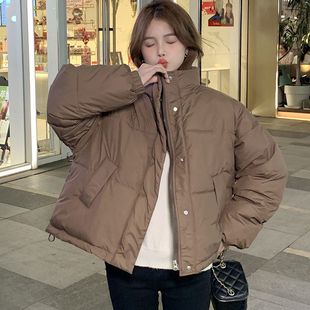 2023 New Bread Suit Short Down Cotton-padded Coat Women's Korean Style Loose Autumn and Winter Coat Thickened Cotton-padded Coat Warm Fashion