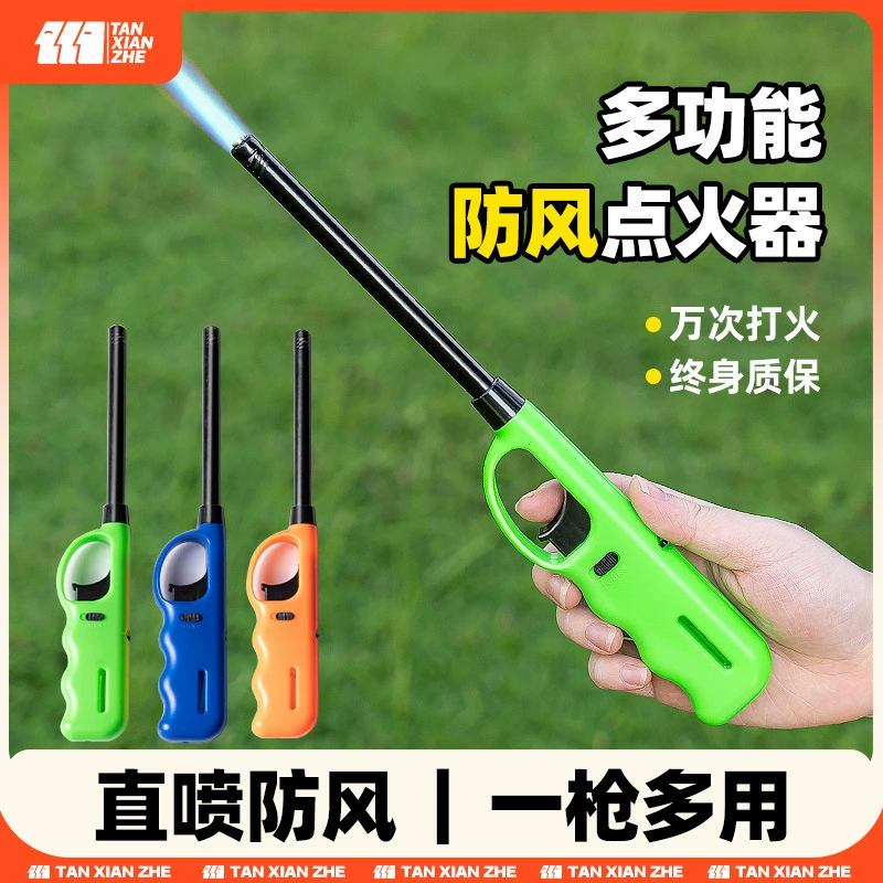 Электронная зажигалка для газовой плиты, ветрозащитная кухонная зажигалка с удлиненной ручкой, гаджет для фейерверков.