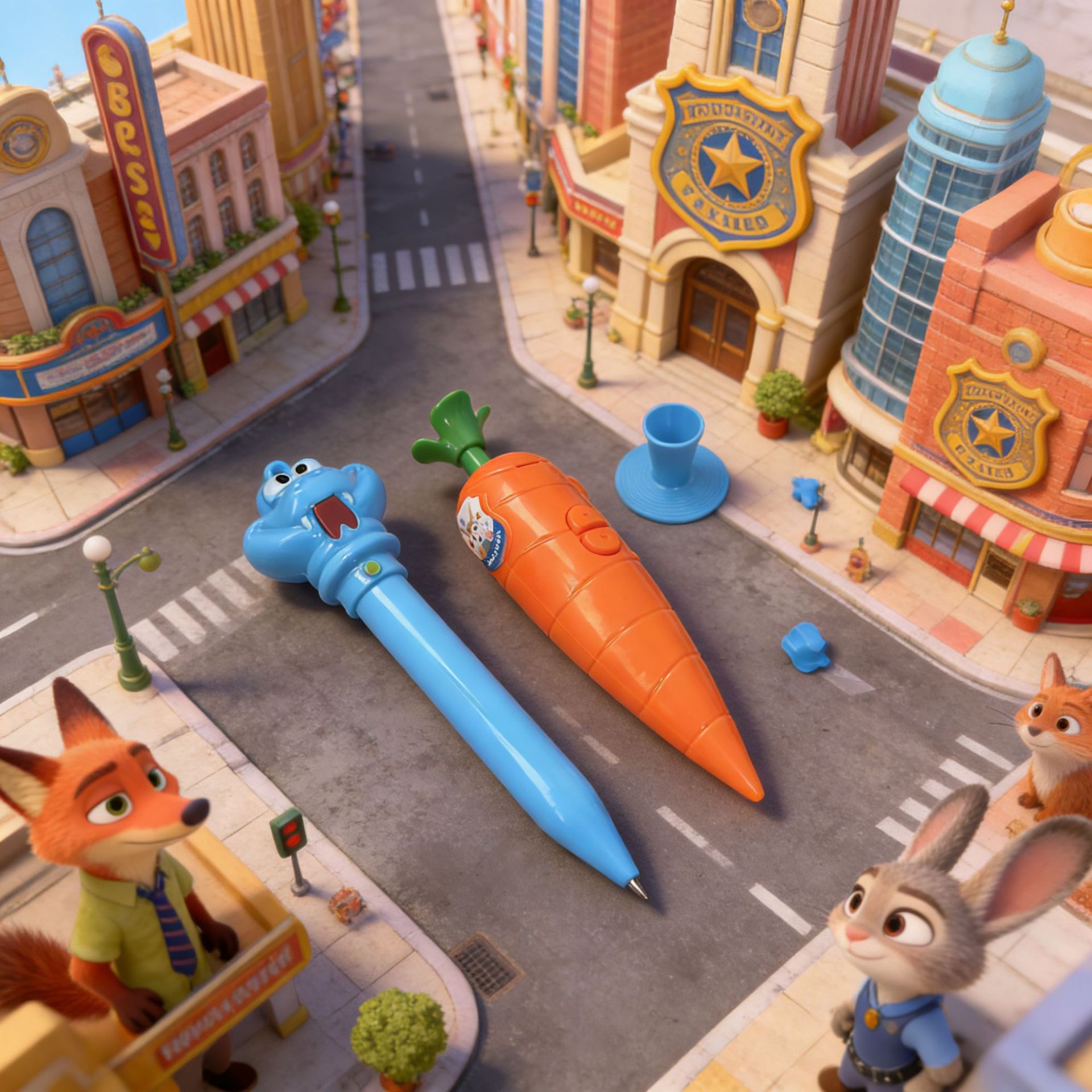 Loco perímetro de la ciudad de animales con la misma grabación de zanahoria Gary Snake Liquid Du Pen