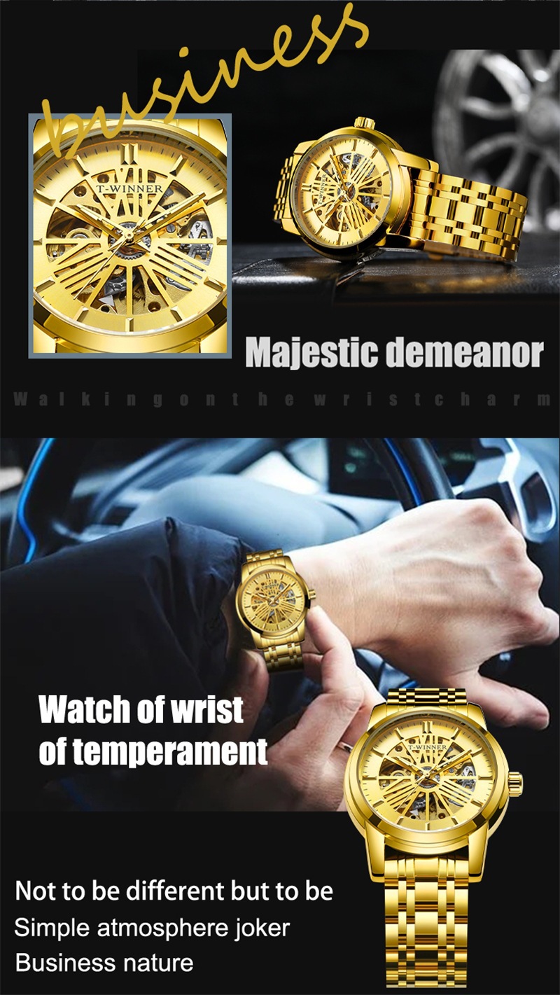 Mechanical Men's Watch With Round Dial And Luminous Hands_voghion.com
