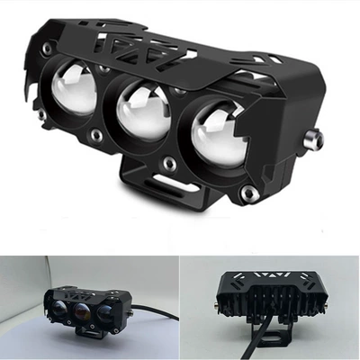 led motorcycle light two-color far Motorcycle headlights, headlights - 3-lamp-bead-single-without-fan