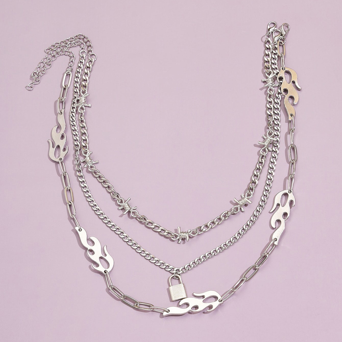 mehrschichtige Halskette in Form einer mehrschichtigen Halskette in Form einer anhnglichen Feuerwolkenkettepicture3