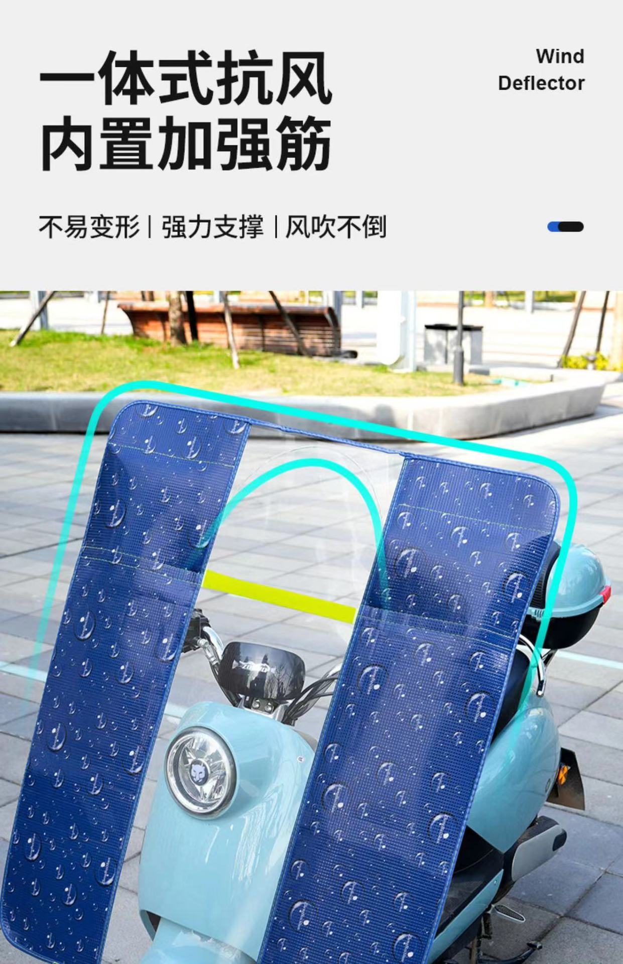 Electric Scooter Windscreen, Fireproof, Waterproof, Windproof, Foldable, Suitable for All Seasons, High-Definition, Foldable