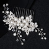 Hair accessory handmade, metal crystal from pearl, hairgrip, jewelry for bride, European style