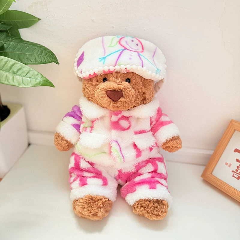 Котята Барселона Bear Clothes Барселона Bear Clothes Фланелевые пижамы Набор eye mask Cute Dressup