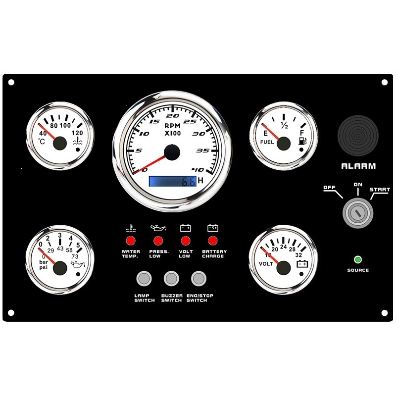 320*190*100mm 12V/24V Universal Speed, Water Temperature, Oil Pressure, Voltage, and Oil Level Panel for Vehicle and Boat Modification 320*190*100mm 12V/24V Universal Speed, Water Temperature, Oil Pressure, Voltage, and Oil Level Panel for Vehicle and Boat Modification