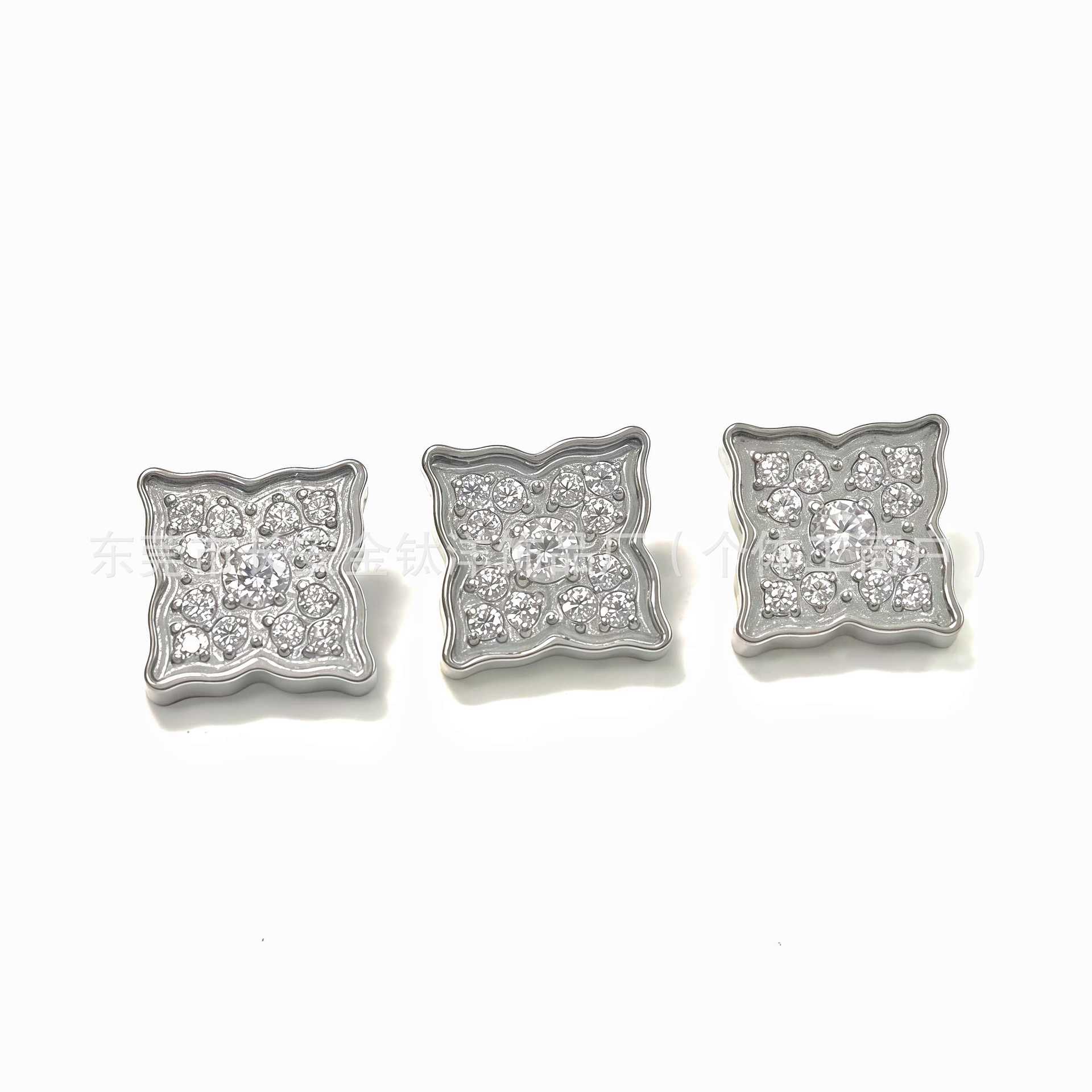 F136 Titanium Flower Inlaid 5A Zircon Earrings Lip Nose Studs Ear Bone Nails G23 Titanium Alloy Body Piercing Jewelry detail image 5
