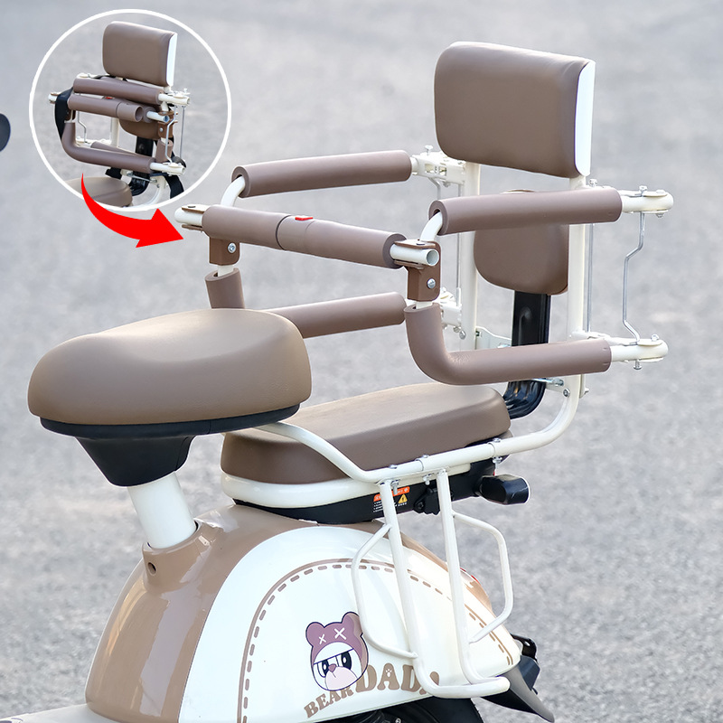 Electric car child seat front and rear folding seat rear child fence armrest battery car baby safety seat