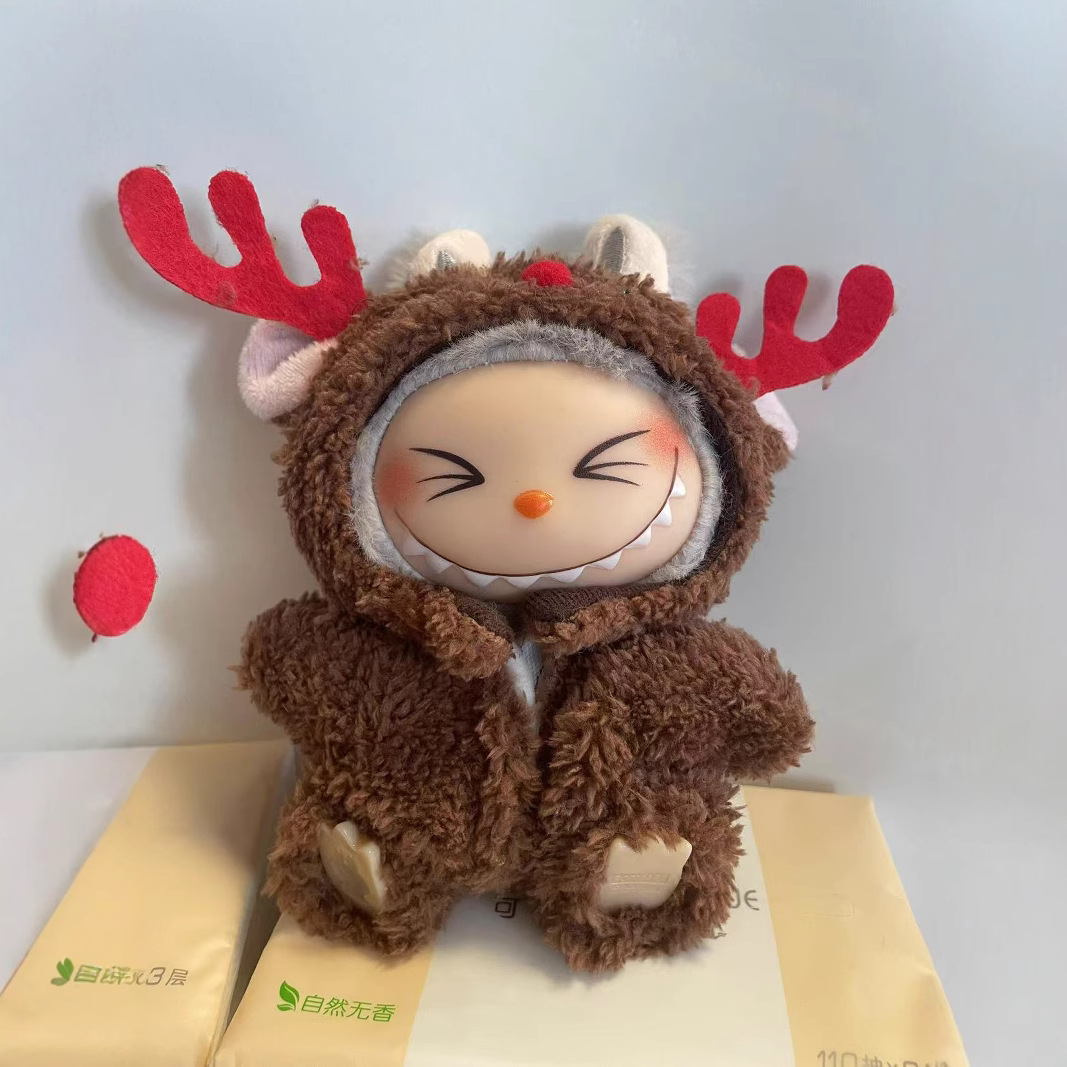 17см одежда для куклы Labubu, рождественский плащ