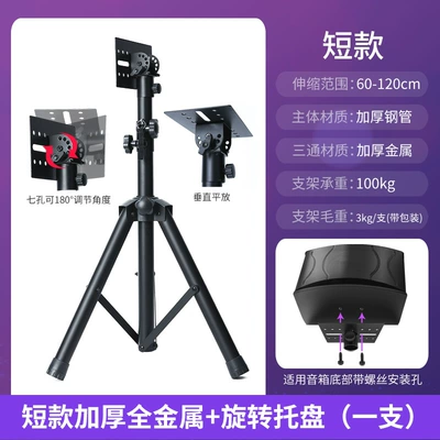 Floor Stand Tray Card — Electric car big tripod - short-silver-heavy-duty-all-metal-with-rotating-tray
