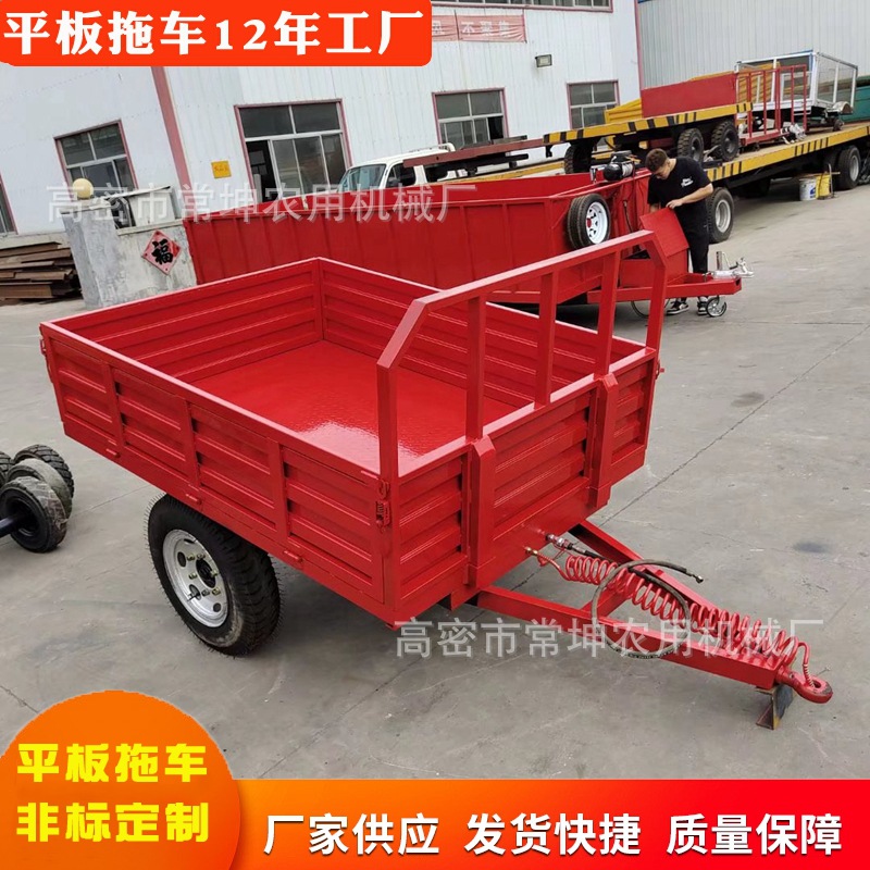 厂家供应重型平板拖车单轴箱板拖车 非标定/制港口码头飞机场拖车