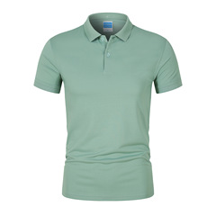 180g32本博拉天糸純色ポケットタイプ高級poloシャツ男性半袖ビジネス細い線襟tシャツ
