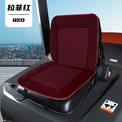 Universal Car Seat Cushion for | Four Seasons Pad - lafite-red-plush-forklift-seat-cushion