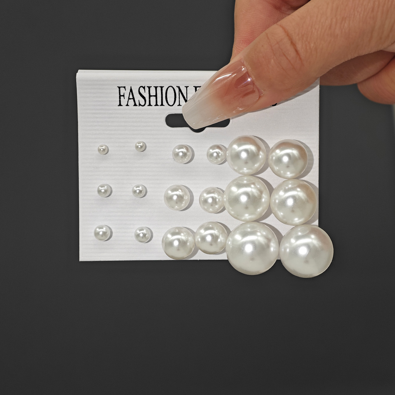 Juego de aretes de perlas de zirconio multicolor – simple, versátil, nuevo producto transfronterizo