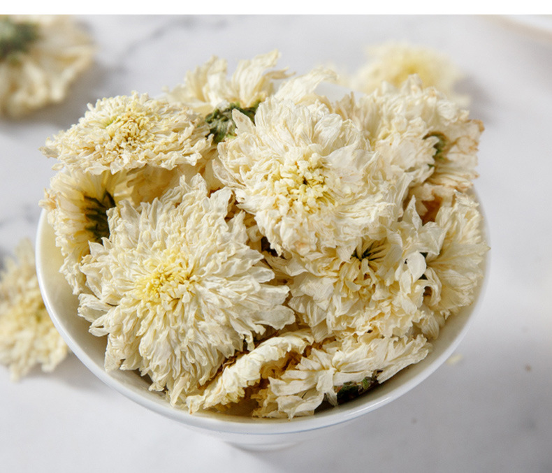 Huangshan White Chrysanthemum Tea July Ju Hua Dried Flower 500g Bulk Loose Herbal Tea in use