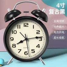 闹钟静音床头简约创意学生卡通闹铃时钟多功能金属儿童夜光小闹表