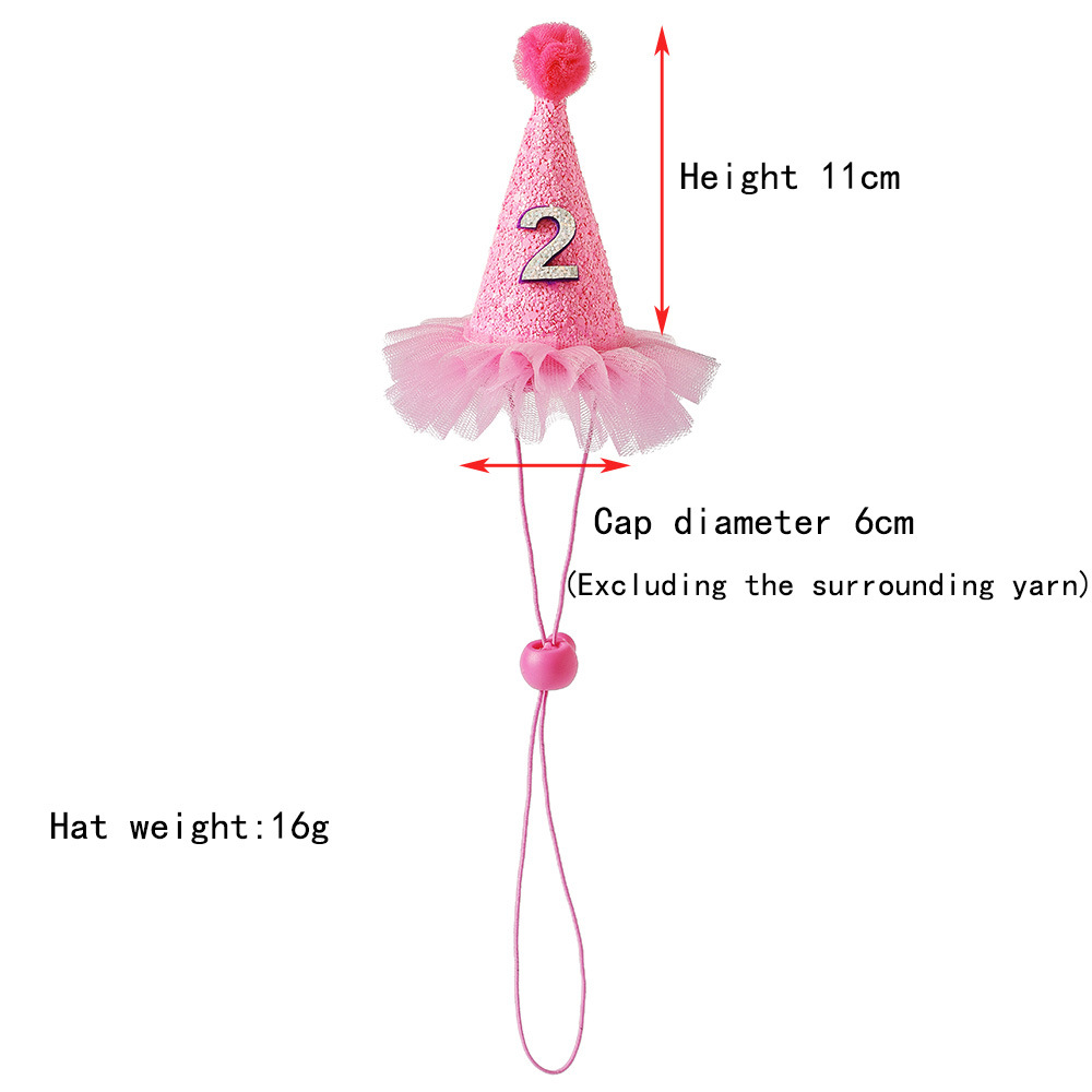 Tanpopo nuevo en stock ins estilo perro cumpleaños sombrero con números de alta calidad mascota perro sombrero