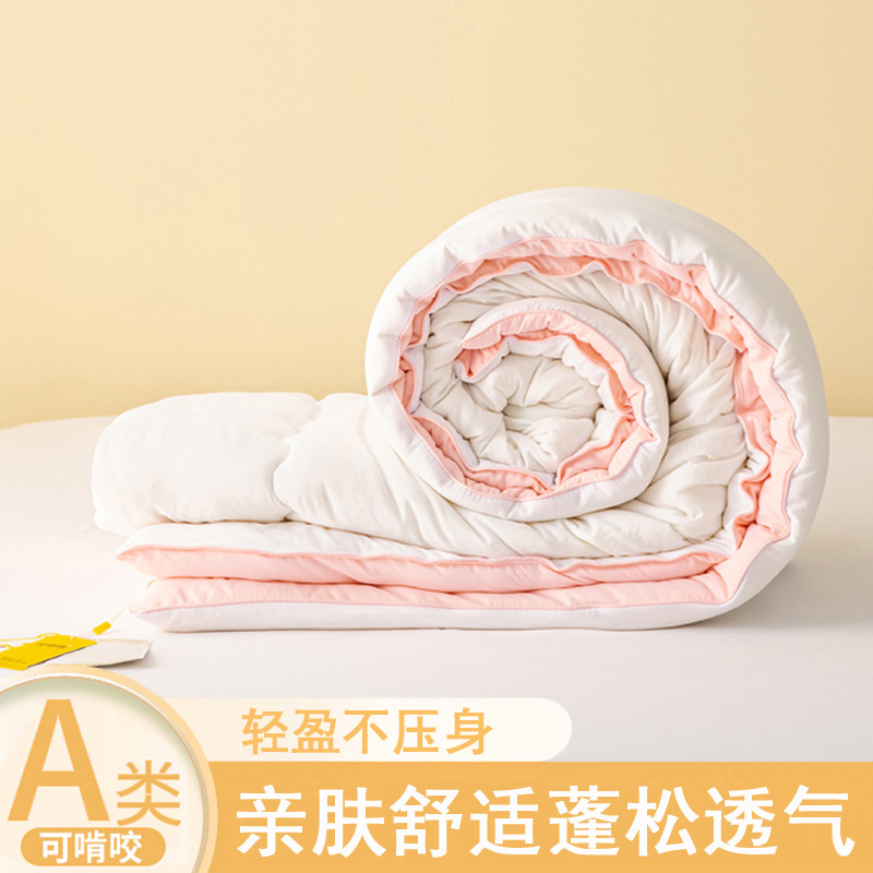 Class a Cloud-Like Soft Soybean Fiber Quilt Core, Thickened and Warm Winter Quilt, Cotton Quilt for Dormitory Students, Suitable for All Seasons