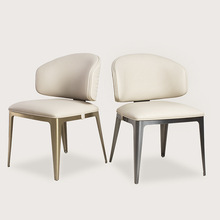 意式轻奢餐椅家用高级波纹个性舒适别墅大平层餐厅现代简约餐桌椅
