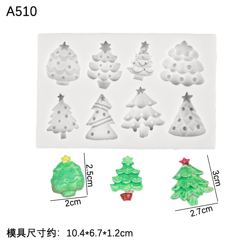 Serie de Navidad decoración molde de silicona dulces calcetines de Navidad árbol de Navidad campana fondant pastel postre Decoración
