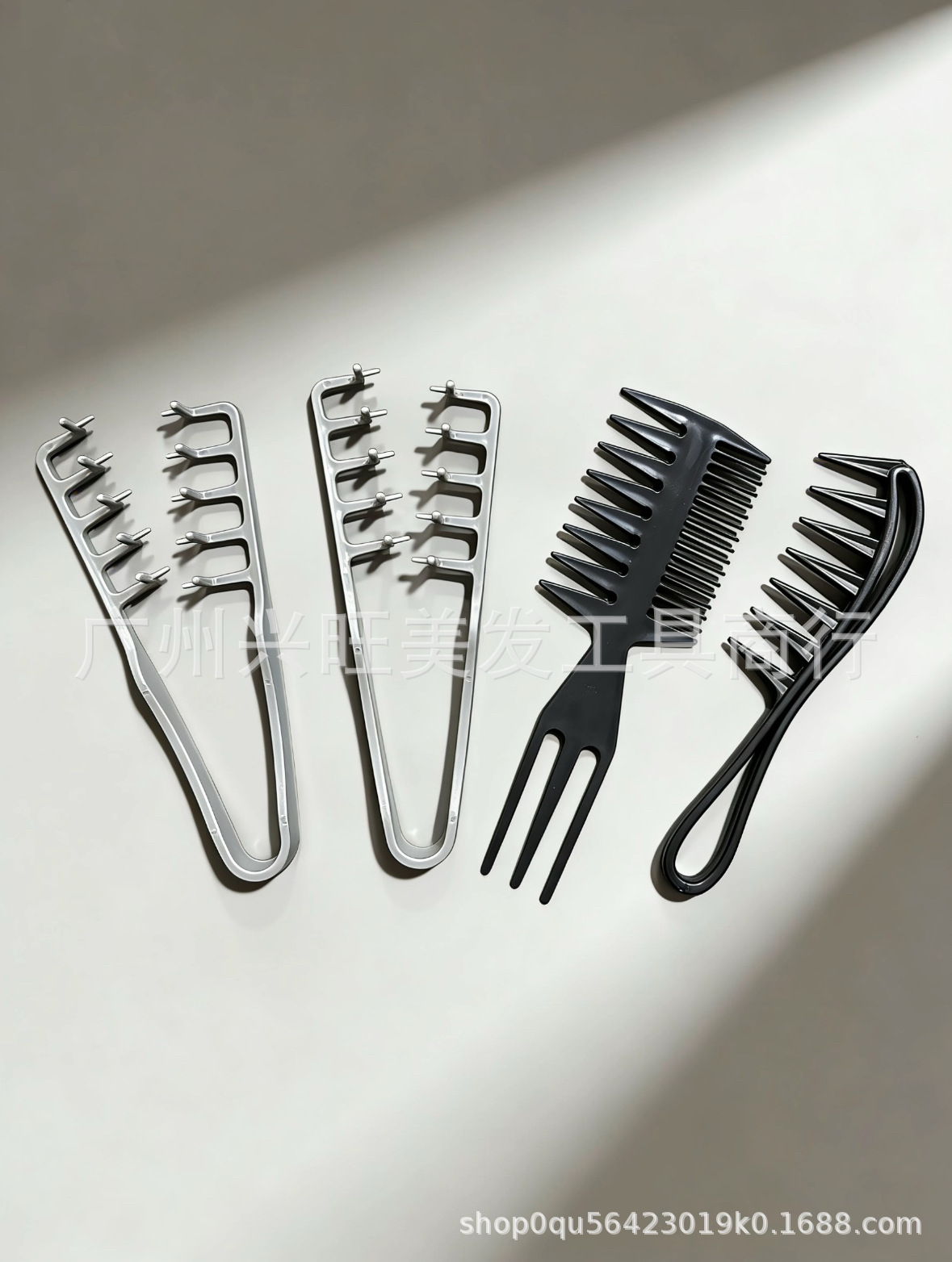 Peine de dientes anchos, peine para peinar el cabello hacia atrás, peine alisador, peine para separar el cabello, peine de maquillaje, peine de estilismo, peine de dientes anchos negro