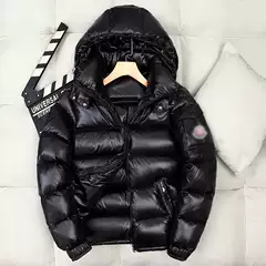 Cross-Border Export European and American Black Gold down Jacket Men's Short Men's Winter White Duck down Split Hat Glossy Fashion Winter Clothing