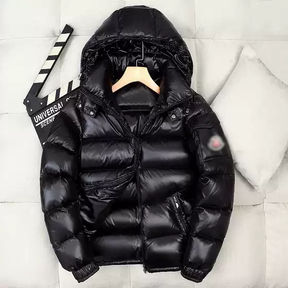 Cross-Border Export European and American Black Gold down Jacket Men's Short Men's Winter White Duck down Split Hat Glossy Fashion Winter Clothing