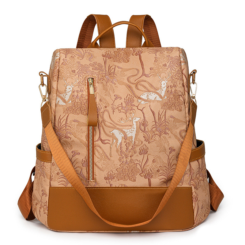 2024 nueva mochila antirrobo casual de todo fósforo para mujer, bordado de moda, mochila multifuncional de viaje al por mayor