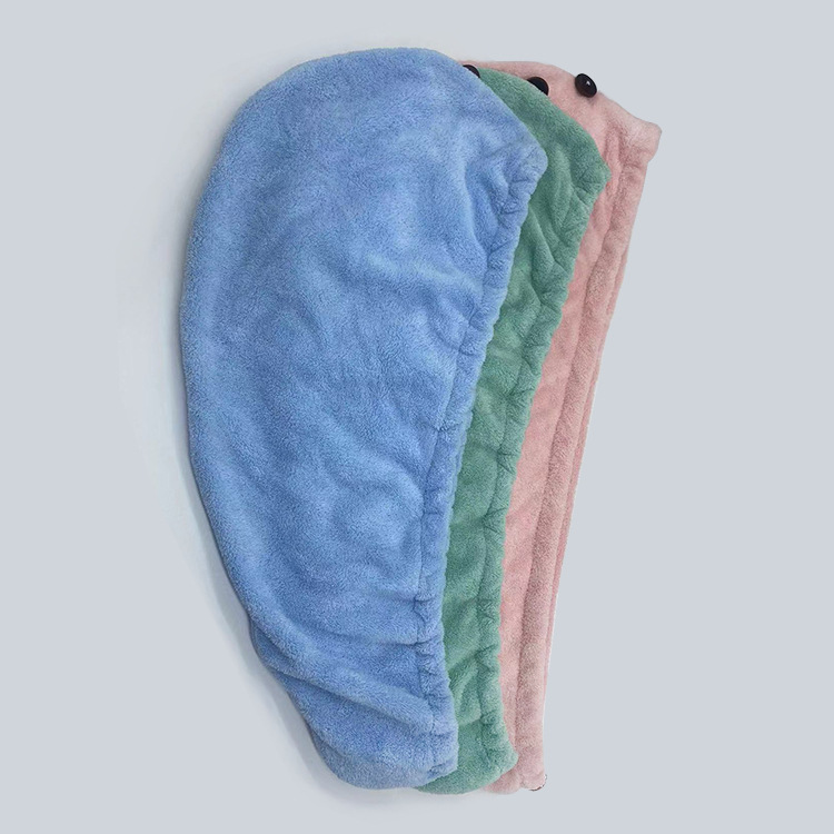Coral Fleece Super Absorbent Cute Cartoon Shower Cap, Thickened Towel, Head Wrap Hair Drying Cap Wholesale_voghion.com