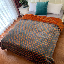 2023轻奢云貂绒复合毛毯加厚休闲沙发盖毯双层珊瑚绒空调毯子批发