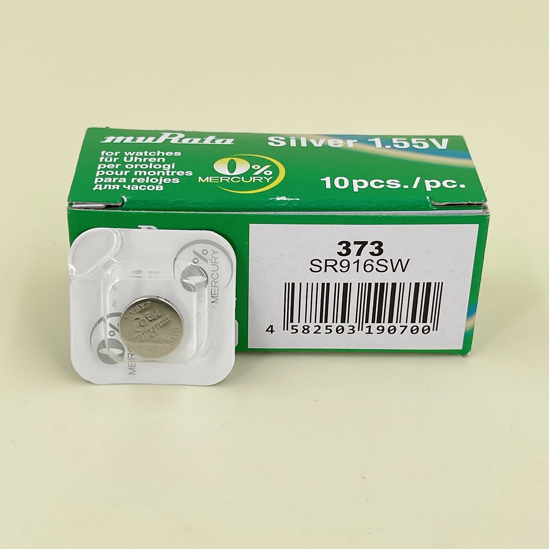 单装村田muRataSR916SW/373石英手表氧化银原装纽扣电池1.55V电子