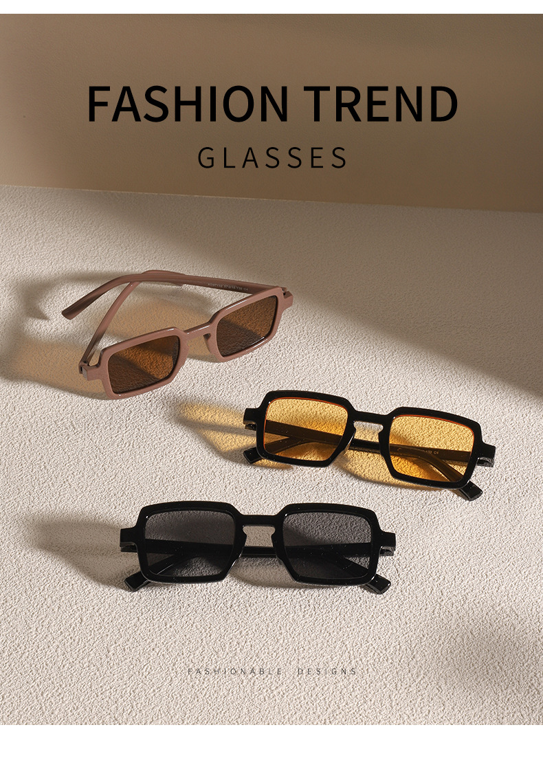 Square Glasses Style Travel Occasion Solid Color Pattern Fashion Solid Color Ac UV400 Protection Square Full Frame Women's Sunglasses