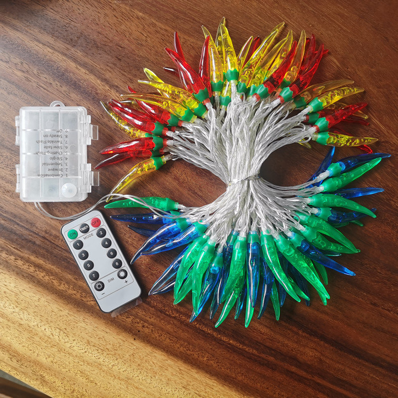 LED luces de colores de pimienta roja luces de cadena luces intermitentes Año Nuevo Navidad vacaciones decoración atmósfera luces Año Nuevo decoración del hogar iluminación