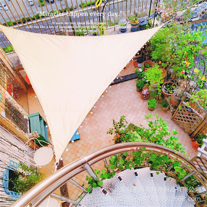 Outdoor Courtyard Triangular Sunshade Sail Canopy for Outdoor Terrace Balcony, Sun Protection and Rainproof Sunshade Sail, Landscape Awning