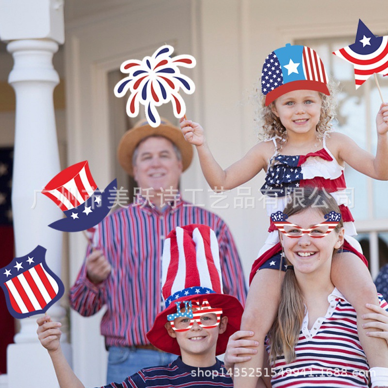 Nuevos productos Accesorios fotográficos de decoración del Día de la Independencia de EE. UU. 4 de julio Decoración de la fiesta del Día de la Independencia Artículos fotográficos divertidos