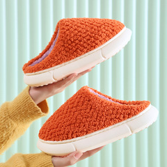 2022 New Model EVA Slipper Thick Soles Cotton Slippers Couple Home Indoor and Outdoor Half Cover Warm Plush Cotton Slippers