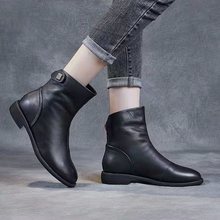 皮2025秋冬新款加绒保暖平底时尚马丁女百搭女短靴软皮女真