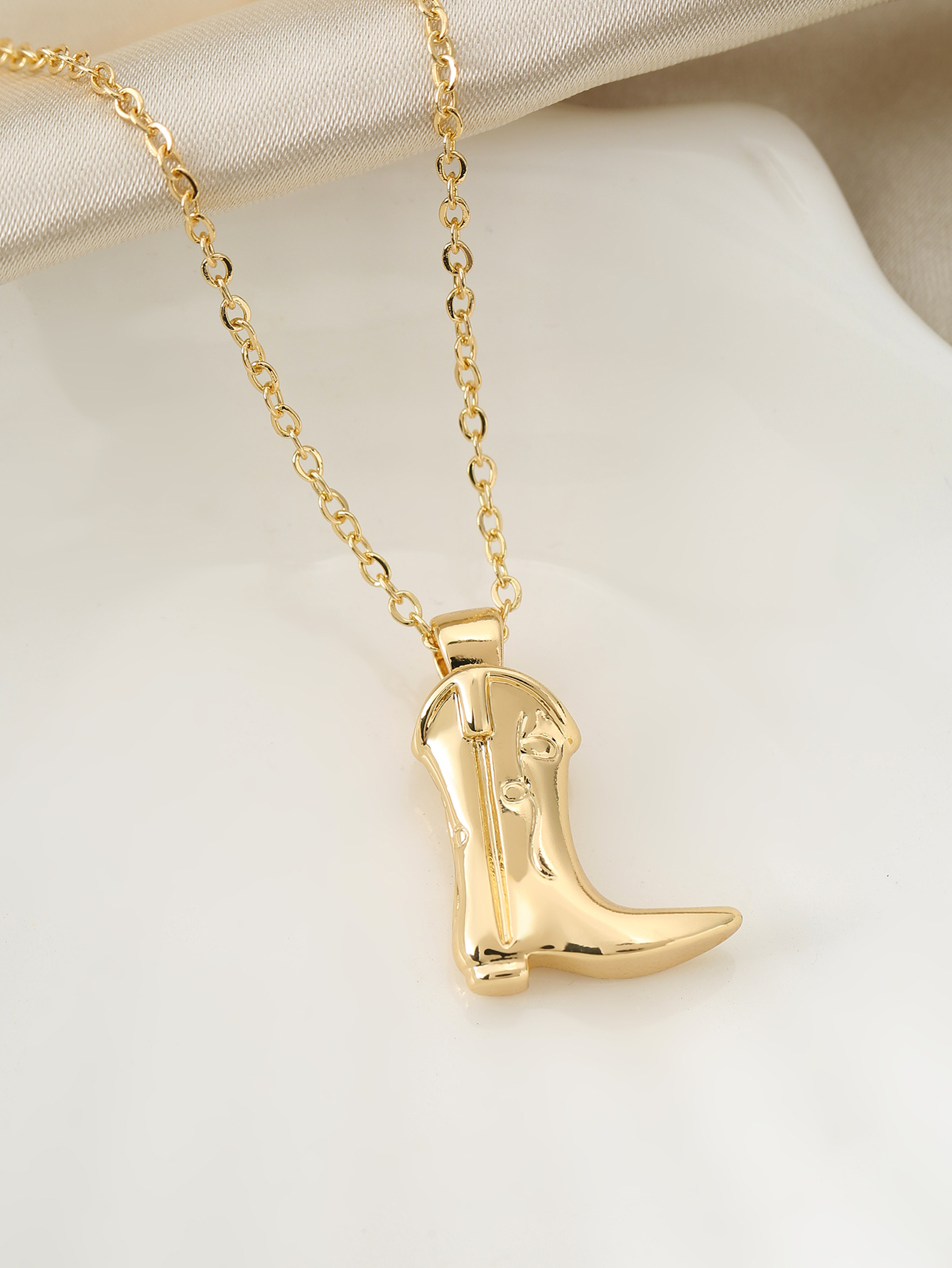 cable chain Chain Type 1 Piece Quantity Wholesale Retro Simple Style Boots Copper Plating Pendant Necklace
