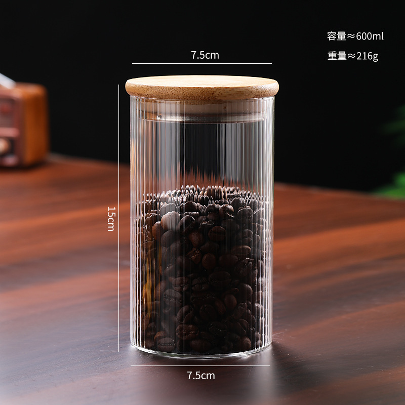家庭用密封ガラス貯蔵タンク大サイズ貯蔵瓶五穀雑穀缶竹木蓋茶葉缶キャンディー缶|undefined