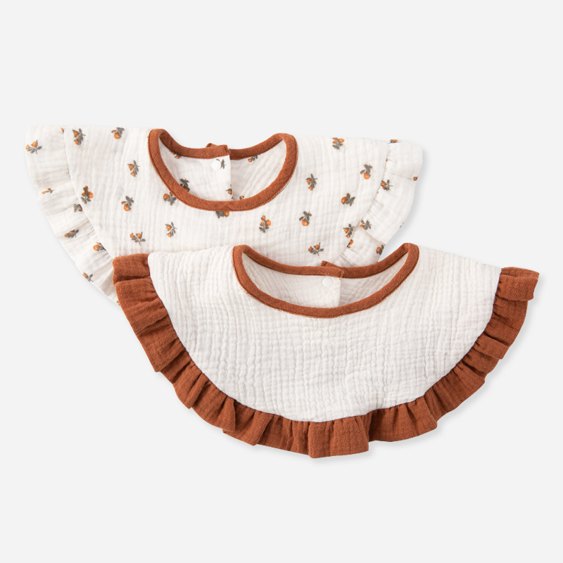 Mono de bebé de gasa de algodón Primavera y otoño ropa de casa de manga larga ropa de bebé niña ropa de salida falsa de 2 piezas para niños