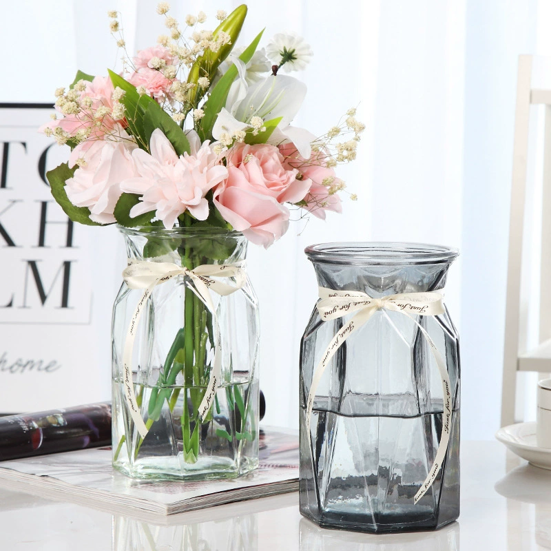 Стеклянная ваза гидропонная европейская минималистская прозрачная цветная зеленая розовая гостиная украшение растения цветы сушеная ваза