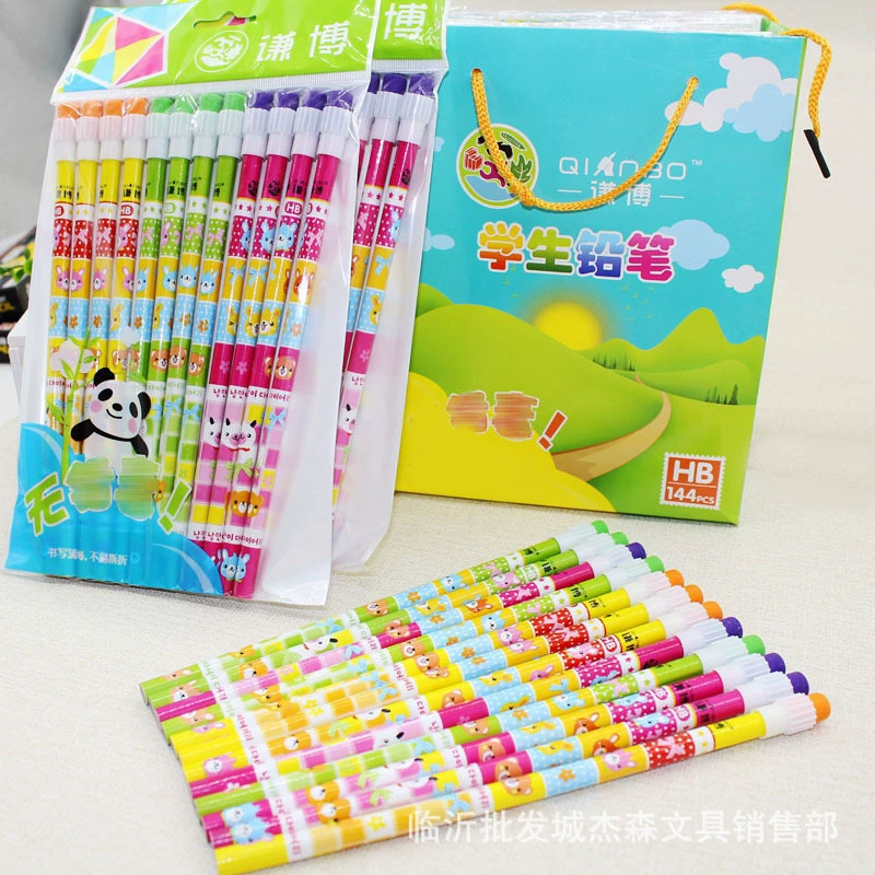 DS Round Rod Большой Кожаный Карандаш для головы Милый мультфильм HB Карандаш Студенческое письмо Карандаш для рисования 12 шт. В упаковке