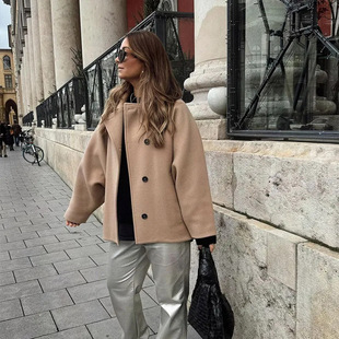 European and American Style Women's Clothing Foreign Trade Cross-Border Popular Multi-Color Loose Short Single-Breasted Lapel Jacket